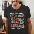 Spanish Teacher Maestra Hablar EspañOl Bilingual Teacher Men's V-Neck T-Shirt, funny gift Spanish Teacher Maestra Hablar EspañOl Bilingual Teacher Men's V-Neck T-Shirt, funny gift