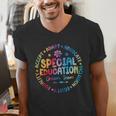 Special Education Squad Dream Team SPED Teacher Back School Men's V-Neck T-Shirt, funny gift Special Education Squad Dream Team SPED Teacher Back School Men's V-Neck T-Shirt, funny gift