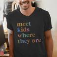 SPED Teacher SLP Meet Kids Where They Are Special Education Men's V-Neck T-Shirt, funny gift SPED Teacher SLP Meet Kids Where They Are Special Education Men's V-Neck T-Shirt, funny gift