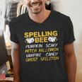 Spelling Bee Costume For a Halloween Teacher Pun Women Men's V-Neck T-Shirt, funny gift