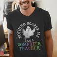 This Is My Spooky COMPUTER TEACHER Costume Don't Scare Me Men's V-Neck T-Shirt, funny gift