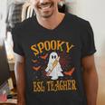 Spooky ESL Teacher Ghost Halloween School Women Men's V-Neck T-Shirt, Esl Teacher Shirts, funny gift Spooky ESL Teacher Ghost Halloween School Women Men's V-Neck T-Shirt, Esl Teacher Shirts, funny gift