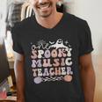 Spooky Music Teacher Halloween Music Teaching Men Women Men's V-Neck T-Shirt, funny gift Spooky Music Teacher Halloween Music Teaching Men Women Men's V-Neck T-Shirt, funny gift