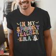 In My Spooky Teacher Era Groovy Hippie Retro Ghost Halloween Men Women Kids Men's V-Neck T-Shirt, Groovy Teacher Shirts, funny gift In My Spooky Teacher Era Groovy Hippie Retro Ghost Halloween Men Women Kids Men's V-Neck T-Shirt, Groovy Teacher Shirts, funny gift