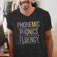 Spring Easter Reading Teacher Science Of Reading Men's V-Neck T-Shirt, Science Teacher Shirts, Easter Teacher Shirts, funny gift