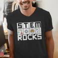 STEM Rocks Science Technology Engineering Math STEM Teacher Men's V-Neck T-Shirt, Science Teacher Shirts, funny gift
