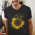 Sunflower Puzzle Pieces Autism Awareness For Mom Teacher For Women Men's V-Neck T-Shirt, funny gift