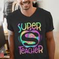 Super Teacher Back To School Apple Tie Dye First Day Men's V-Neck T-Shirt, Super Teacher Shirts, funny gift Super Teacher Back To School Apple Tie Dye First Day Men's V-Neck T-Shirt, Super Teacher Shirts, funny gift
