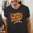 Super Teacher's Assistant Educational Superhero Men's V-Neck T-Shirt, funny gift Super Teacher's Assistant Educational Superhero Men's V-Neck T-Shirt, funny gift