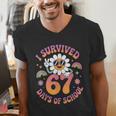 I Survived 67 Days Of School Groovy Retro Teachers Girls Men's V-Neck T-Shirt, funny gift I Survived 67 Days Of School Groovy Retro Teachers Girls Men's V-Neck T-Shirt, funny gift