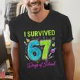 I Survived 67 Days Of School 67 Meme Science Teacher Men's V-Neck T-Shirt, Science Teacher Shirts, funny gift