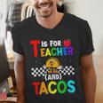 T Is For Teacher And Tacos For Teacher & Tacos Lovers Men's V-Neck T-Shirt, funny gift T Is For Teacher And Tacos For Teacher & Tacos Lovers Men's V-Neck T-Shirt, funny gift