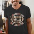 I Tackled 100 Days Of School Football Boys Girls Teachers Men's V-Neck T-Shirt, funny gift I Tackled 100 Days Of School Football Boys Girls Teachers Men's V-Neck T-Shirt, funny gift