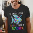 It Takes A Lot Of Sparkle To Be A Teacher Rainbow Fish For Men Women Men's V-Neck T-Shirt, funny gift It Takes A Lot Of Sparkle To Be A Teacher Rainbow Fish For Men Women Men's V-Neck T-Shirt, funny gift