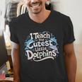 I Teach The Cutest Little Dolphins Cute Animal Teacher Men's V-Neck T-Shirt, funny gift I Teach The Cutest Little Dolphins Cute Animal Teacher Men's V-Neck T-Shirt, funny gift