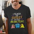 I Teach Cutest Little Monsters Halloween Teacher Men Women Men's V-Neck T-Shirt, funny gift I Teach Cutest Little Monsters Halloween Teacher Men Women Men's V-Neck T-Shirt, funny gift