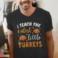 I Teach The Cutest Little Turkeys For Teacher Thanksgiving Men's V-Neck T-Shirt, funny gift