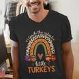 I Teach The Cutest Little Turkeys Thanksgiving Teacher Men Women Girls Kids Men's V-Neck T-Shirt, funny gift