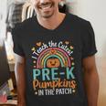 I Teach The Cutest Pre-K Pumpkin Teacher Student Halloween Men's V-Neck T-Shirt, funny gift I Teach The Cutest Pre-K Pumpkin Teacher Student Halloween Men's V-Neck T-Shirt, funny gift