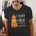 I Teach The Cutest Pumpkins In The Patch Fall Autumn Teacher Men's V-Neck T-Shirt, funny gift