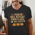 I Teach The Cutest Pumpkins In The Patch Fall Season Teacher Men's V-Neck T-Shirt, funny gift I Teach The Cutest Pumpkins In The Patch Fall Season Teacher Men's V-Neck T-Shirt, funny gift
