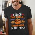 I Teach The Cutest Pumpkins In The Patch Halloween Teacher Men's V-Neck T-Shirt, funny gift