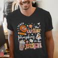 I Teach The Cutest Pumpkins In The Patch Halloween Teacher Men's V-Neck T-Shirt, funny gift I Teach The Cutest Pumpkins In The Patch Halloween Teacher Men's V-Neck T-Shirt, funny gift