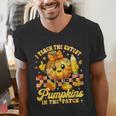 I Teach The Cutest Pumpkins In The Patch Teacher Halloween Men's V-Neck T-Shirt, funny gift