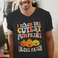 I Teach The Cutest Pumpkins In The Patch Teacher Men's V-Neck T-Shirt, funny gift I Teach The Cutest Pumpkins In The Patch Teacher Men's V-Neck T-Shirt, funny gift