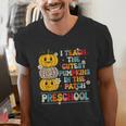 I Teach The Cutest Pumpkins Preschool Teacher Halloween Men's V-Neck T-Shirt, funny gift