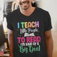 I Teach Little People To Read Reading Teacher For Men Women Girls Kids Men's V-Neck T-Shirt, funny gift