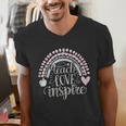 Teach Love Inspire Teacher Men's V-Neck T-Shirt, funny gift Teach Love Inspire Teacher Men's V-Neck T-Shirt, funny gift
