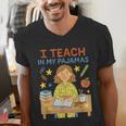 I Teach In My Pajamas Crayon Home School Teacher PJs Men's V-Neck T-Shirt, funny gift I Teach In My Pajamas Crayon Home School Teacher PJs Men's V-Neck T-Shirt, funny gift