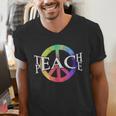 Teach Peace For Teachers And Educators Counselor Men's V-Neck T-Shirt, funny gift Teach Peace For Teachers And Educators Counselor Men's V-Neck T-Shirt, funny gift