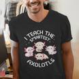 I Teach The Smartest Axolotls Cute Teacher Axolotl Men's V-Neck T-Shirt, funny gift I Teach The Smartest Axolotls Cute Teacher Axolotl Men's V-Neck T-Shirt, funny gift