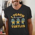 I Teach The Smartest Turtles Thanksgiving Proud Teacher Job Men's V-Neck T-Shirt, funny gift I Teach The Smartest Turtles Thanksgiving Proud Teacher Job Men's V-Neck T-Shirt, funny gift