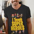 I Teach Super Heroes Comic Book Hero Teacher School Men's V-Neck T-Shirt, Super Teacher Shirts, funny gift