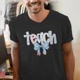 Teach Teacher Coquette Bow Pencil Back To School First Day Men's V-Neck T-Shirt, funny gift Teach Teacher Coquette Bow Pencil Back To School First Day Men's V-Neck T-Shirt, funny gift
