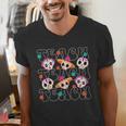 Teach Teacher Dia De Los Muertos Day Of The Dead Sugar Skull Men's V-Neck T-Shirt, funny gift Teach Teacher Dia De Los Muertos Day Of The Dead Sugar Skull Men's V-Neck T-Shirt, funny gift