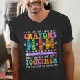 Teacher We Are Like A Box Of Crayons Back To School Men Women Kids Men's V-Neck T-Shirt, funny gift