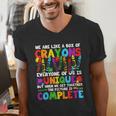 Teacher We Are Like A Box Of Crayons Back To School Men's V-Neck T-Shirt, funny gift