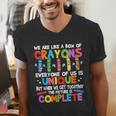 Teacher We Are Like a Box Of Crayons For Men Women Kids Men's V-Neck T-Shirt, funny gift