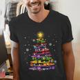Teacher Crayon Christmas Tree Lights Student School Xmas Men's V-Neck T-Shirt, funny gift Teacher Crayon Christmas Tree Lights Student School Xmas Men's V-Neck T-Shirt, funny gift