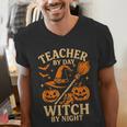 Teacher By Day Witch By Night Halloween Teacher Witch Men's V-Neck T-Shirt, funny gift Teacher By Day Witch By Night Halloween Teacher Witch Men's V-Neck T-Shirt, funny gift