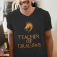 Teacher Of Dragons For Teachers Top Tee T-Shirt Men's V-Neck T-Shirt, funny gift