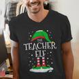 The Teacher Elf Christmas Family Matching Xmas Group For Men Women Men's V-Neck T-Shirt, funny gift