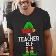 Teacher Elf Matching Family Christmas Women Men Men's V-Neck T-Shirt, funny gift