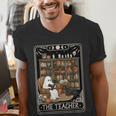 The Teacher Ghost Book Reading Books Lover Halloween Men's V-Neck T-Shirt, funny gift