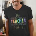 This Teacher Is Glowing Hello Summer End Of School Men's V-Neck T-Shirt, funny gift This Teacher Is Glowing Hello Summer End Of School Men's V-Neck T-Shirt, funny gift