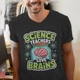 Teacher Halloween Costume Science Teachers Love Brains Men's V-Neck T-Shirt, Science Teacher Shirts, funny gift